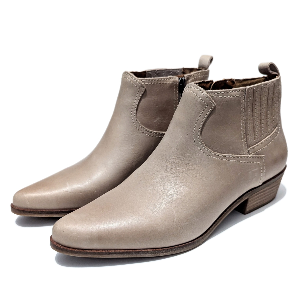 Lucky Brand Tan Taupe Dune Hikalli Western Ankle Boots Booties Pointy Toe Fall